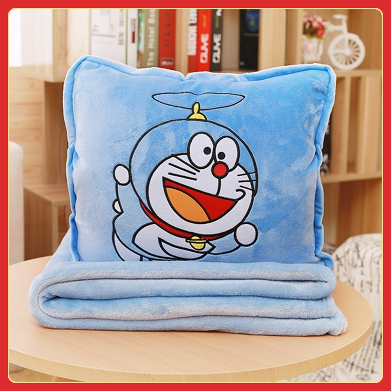 三合一哆啦a梦空调毯子午睡靠垫办公室枕头 两用被子抱枕车载车
