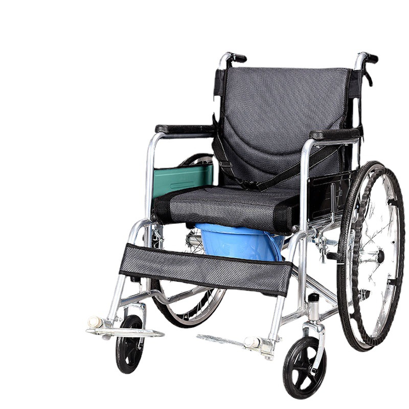 轮椅折叠轻便老人手动带坐便残疾人老年瘫痪病人大小便手推代步车