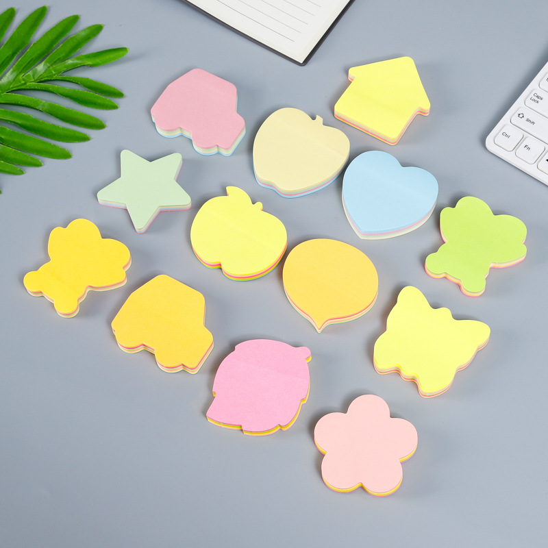 创意异形便利贴外卖便利贴纸卡通彩色便签本小清新荧光异形便签