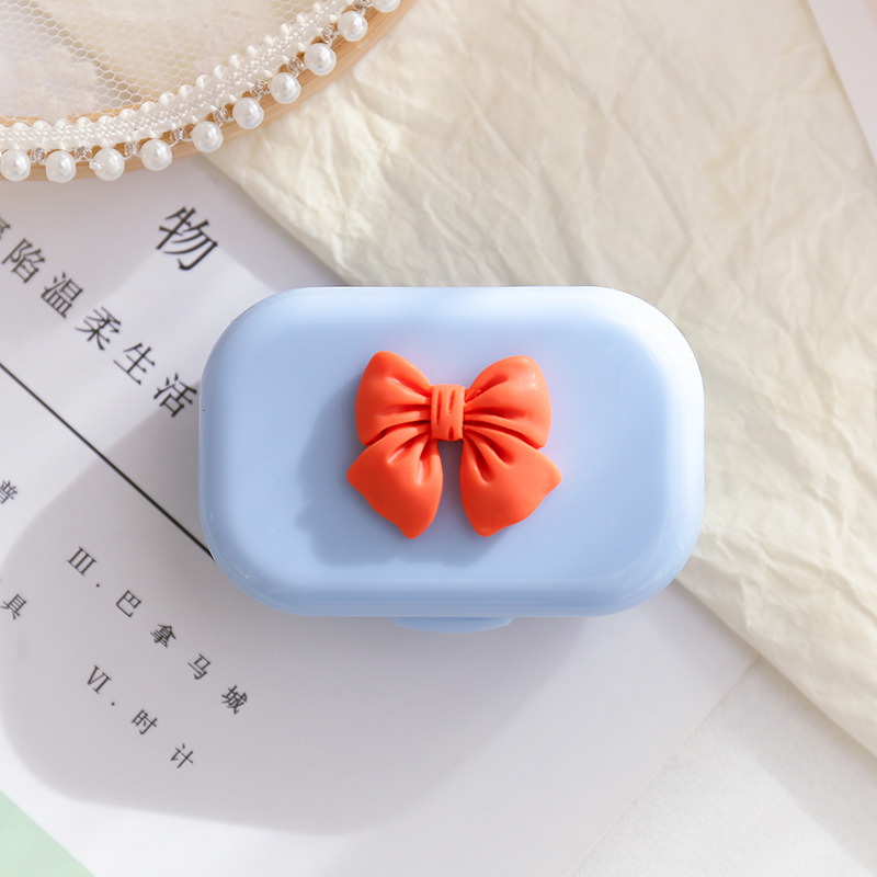 Portable Contact Lens Case Compact Mini Cute Ins Girl Heart Myopia Colored Contact Lenses Case Contact Lens Case Companion Box