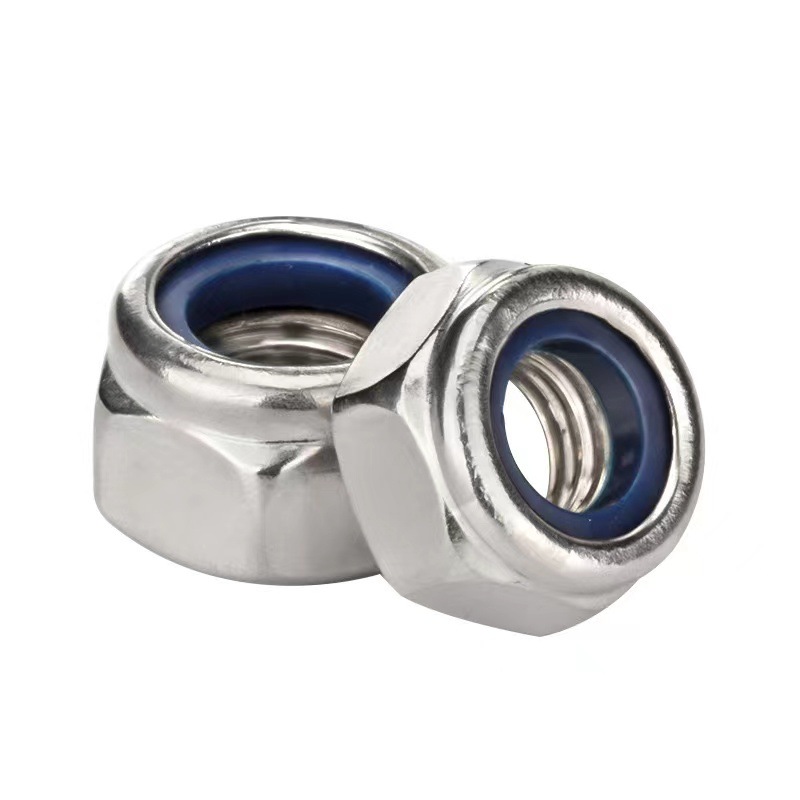 Carbon Steel Galvanized Anti-Loose Self-Locking Nut White Zinc Nylon Blocking Nut Plated Black Outer Hexagon Locking Anti-Back Nut