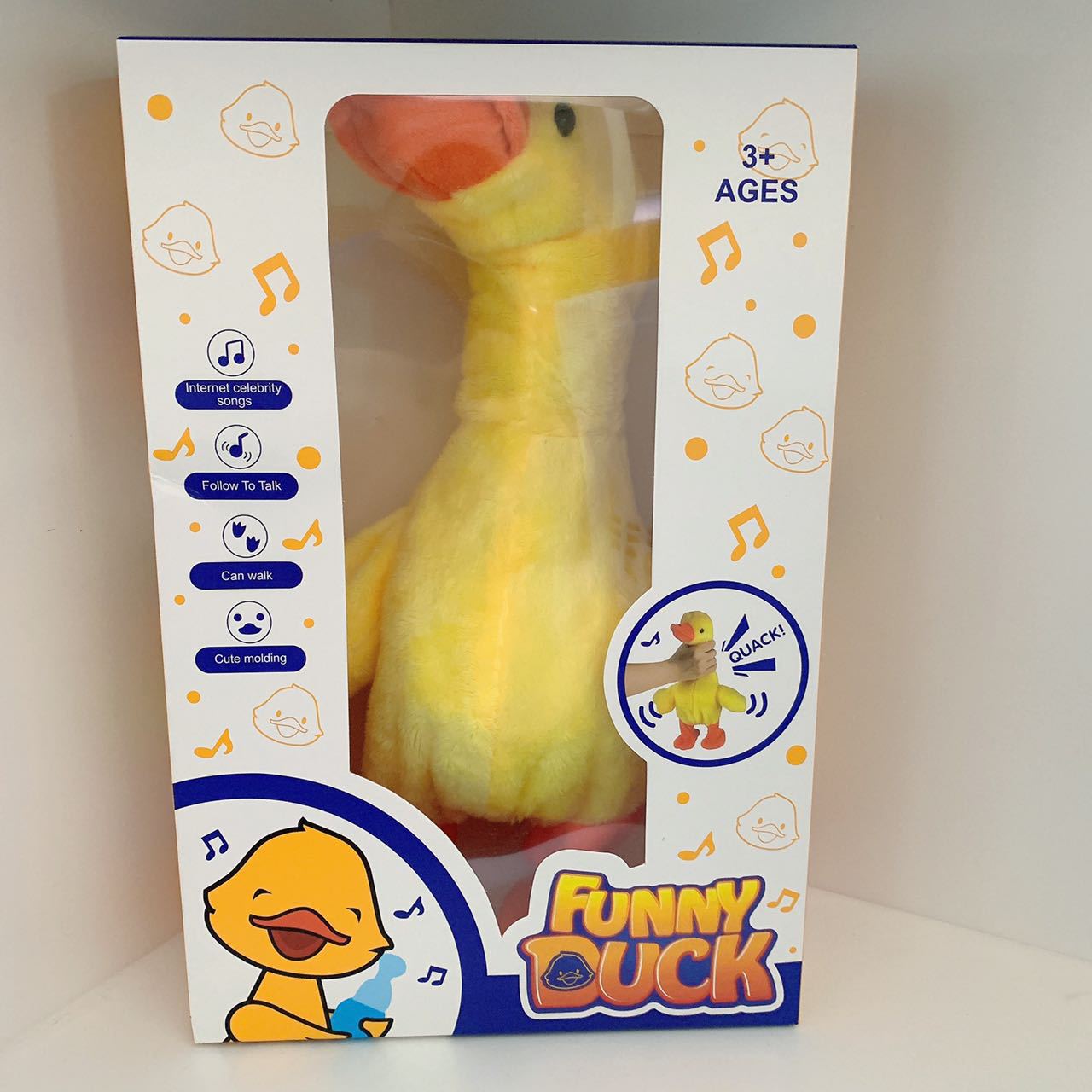 Cross-Border Neck-Lifting Duck Can Sing, Walk, Learn to Speak Little Yellow Duck Electric Plush Toy Neck-Lifting Croaking