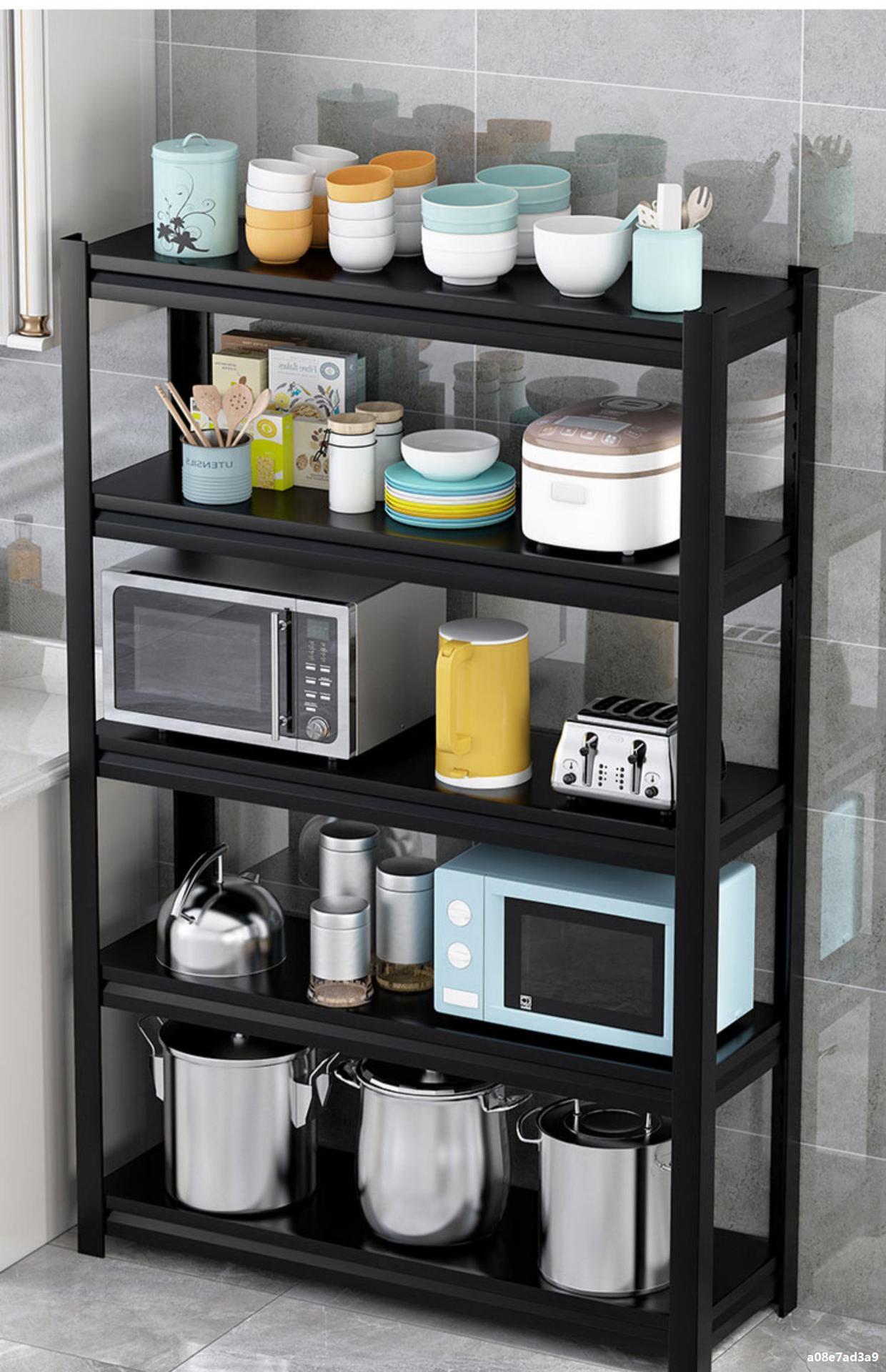 五层厨房置物架落地多层货架锅具收纳架储物架放置烤箱微波炉橱柜