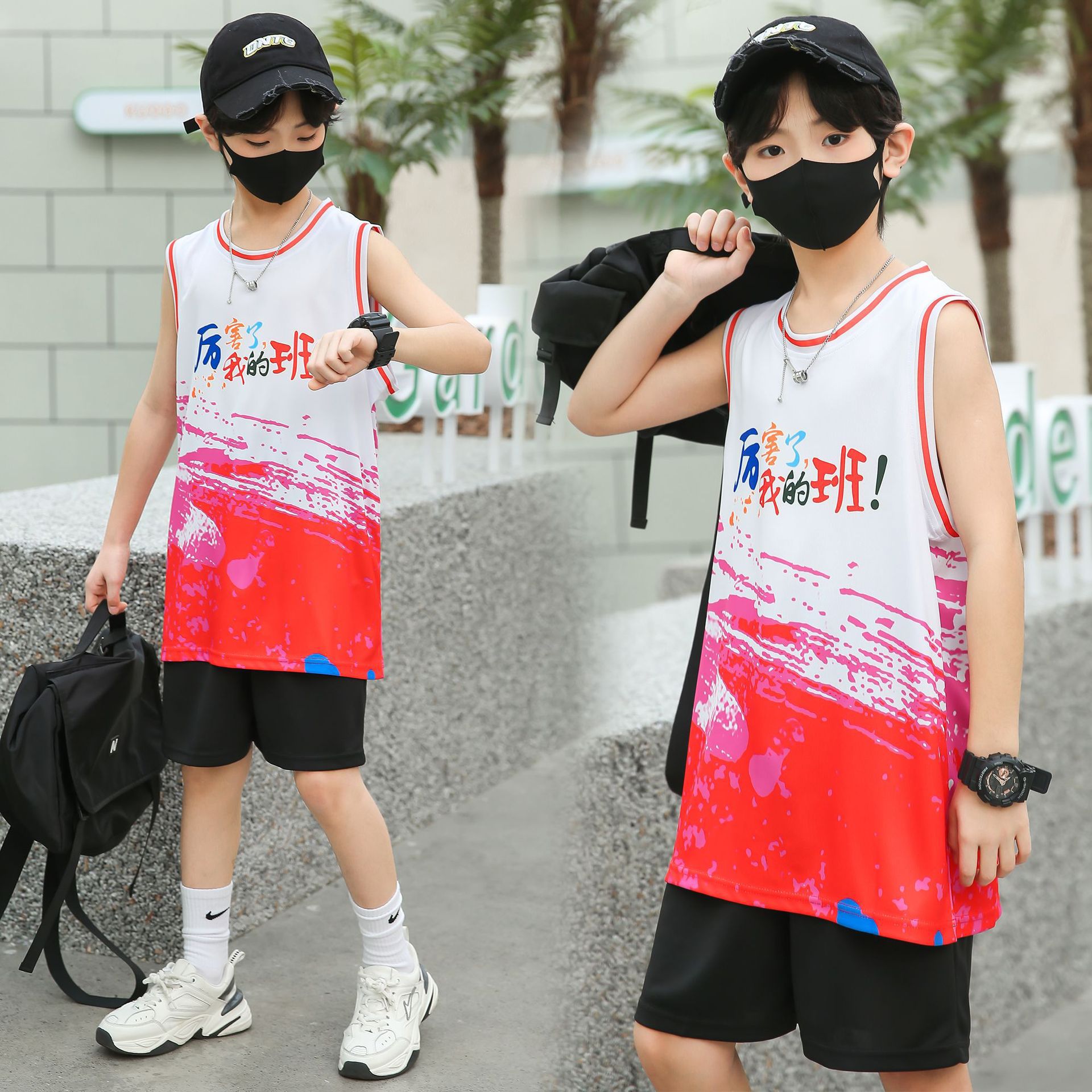 夏季球衣儿童篮球服套装男女童短袖速干比赛训练服男孩潮流运动服