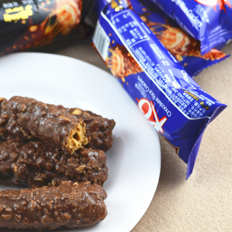 芙列浓巧克力棒花生夹心长条坚果巧克力米果非手工棒30支/盒常温