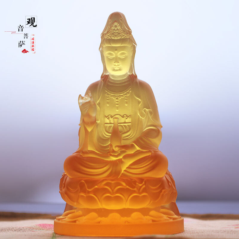 琉璃净瓶观音菩萨佛像摆件居家客厅佛堂摆放供奉观世音大士观自在