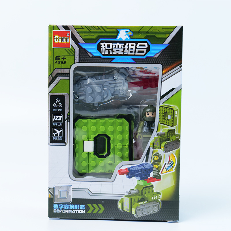 Children's Genuine Digital 0-9 Deformation Robot Diamond Combination Set Assembled Car Educational Boy Toy Batch