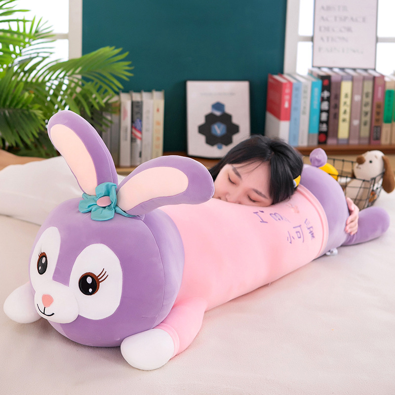 Lying Rabbit Pillow Plush Toy Large Sleeping Leg-Supporting Doll Long Rabbit Doll Qixi Gift Wholesale