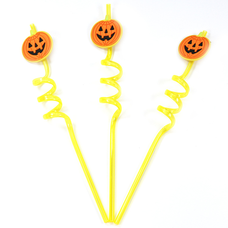 Yirui Shaped Straw Best-Selling European and American New Halloween Cartoon Shaped Straw Party Decoration Accessories Yr020