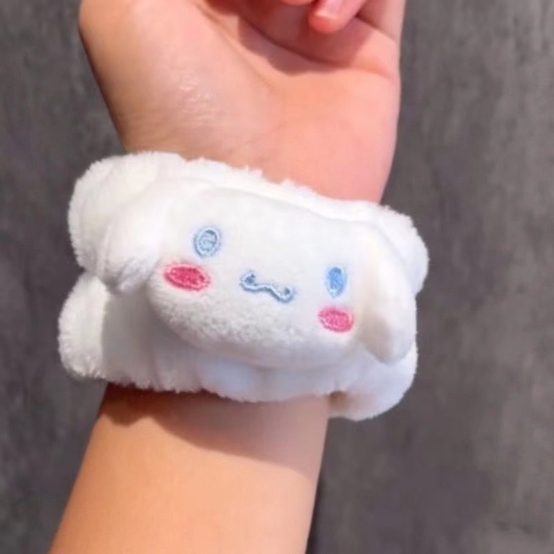 Cartoon Puppy Plush Face Washing Wrist Strap Waterproof to Cuff Keep Dry Artifact Wash Sports Hair Band Cute Hair Accessories