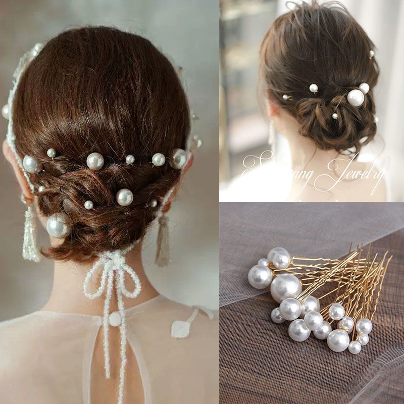 pearl hairpin bridal hair accessories wedding photography dress pin photo studio makeup updo hairpin vintage fairy style headdress