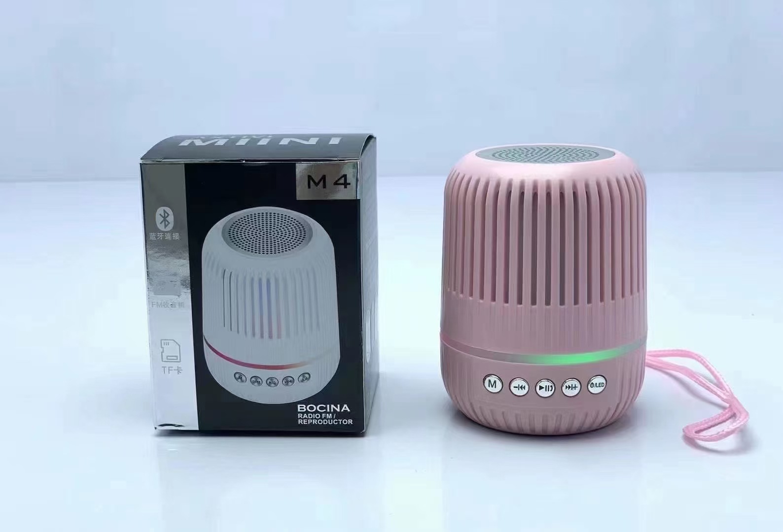 M4 Bluetooth Speaker 3D Surround Subwoofer Outdoor Portable Colorful Ambience Light Wireless Mini-Speaker