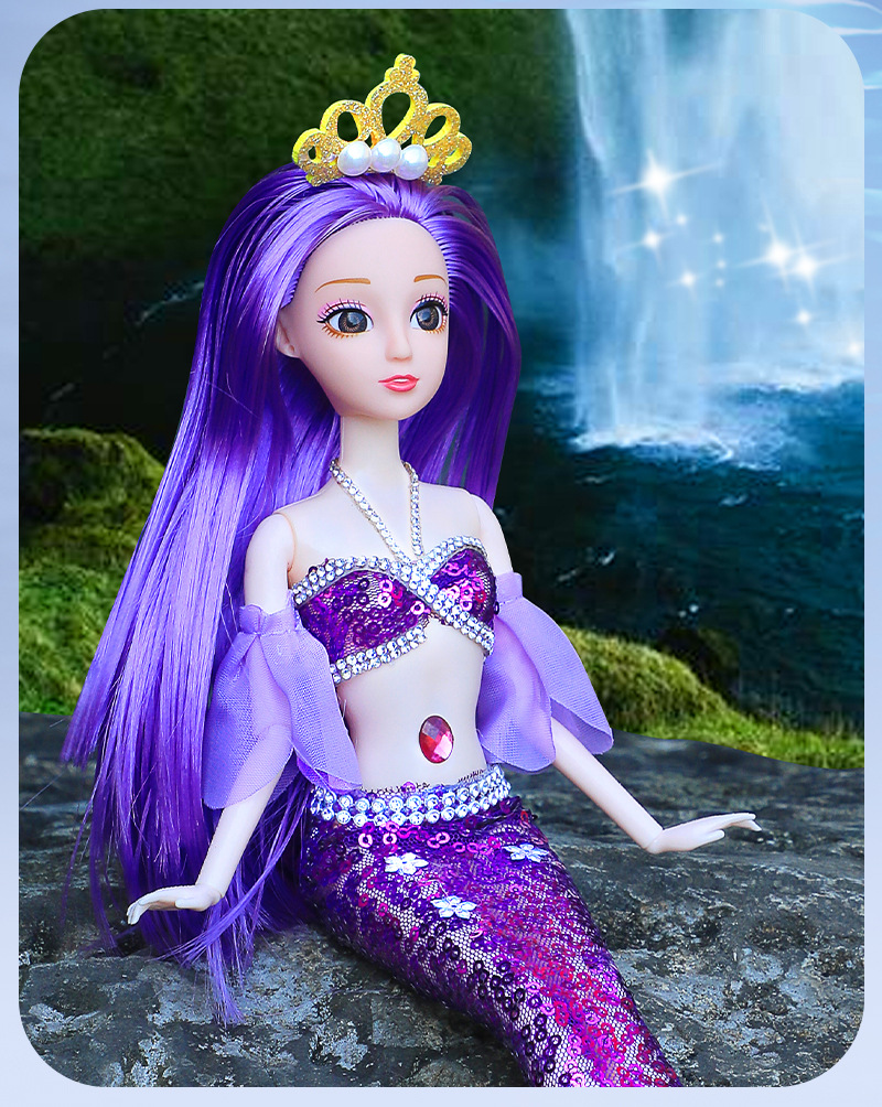 43厘米灯光音乐美人鱼长发公主玩具女孩浅仔芭比娃娃地摊货源