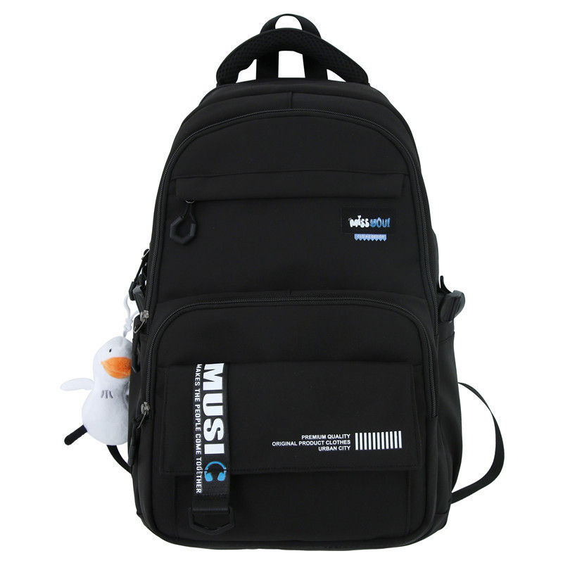 Large Capacity Casual Backpack Wholesale New Korean Style Fresh and Stylish Backpack Japanese Style Simple Solid Color Schoolbag