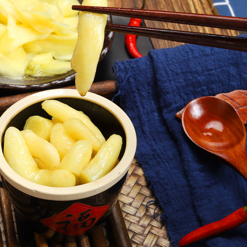 嫩姜糖醋味嫩姜芽仔姜新鲜嫩姜酸甜醋泡生姜片泡菜瓶装下饭菜包邮