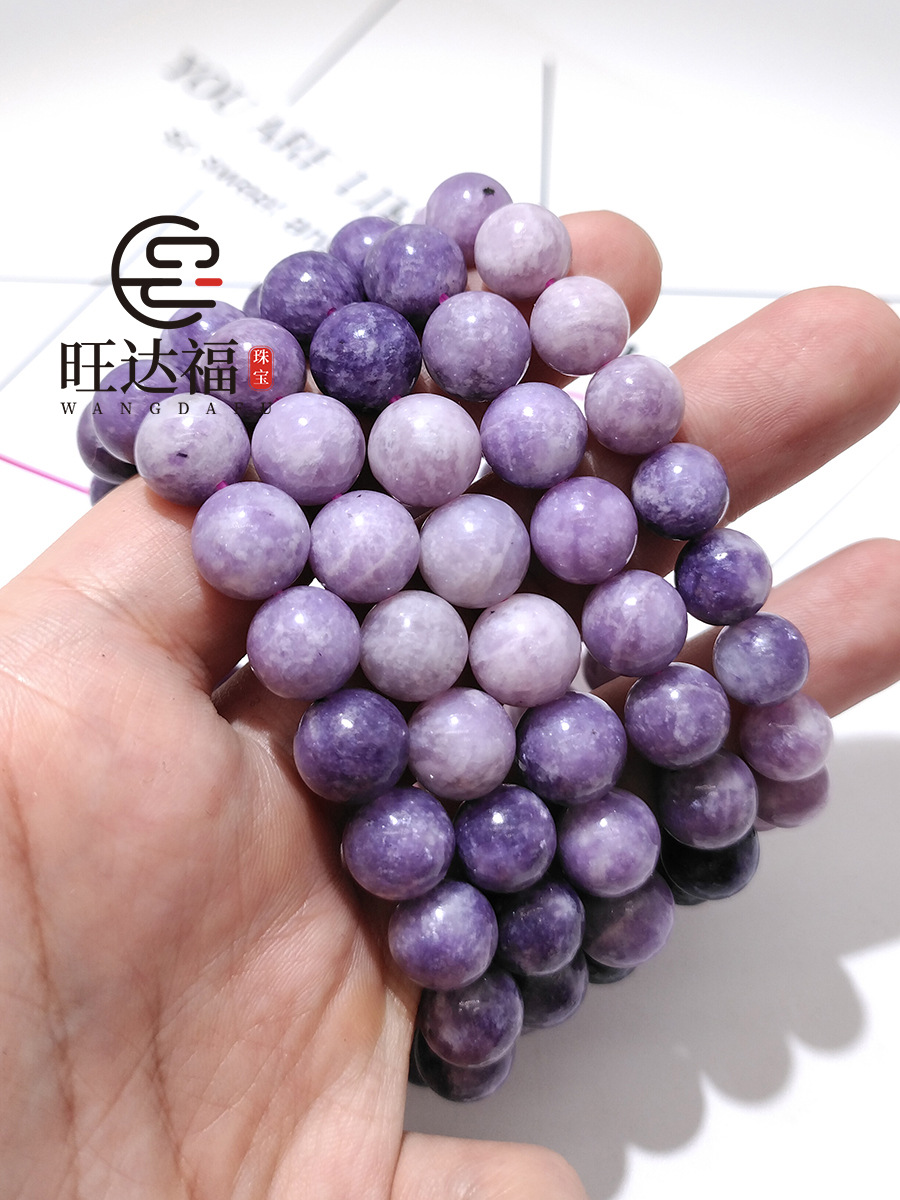 天然苏萤石手链舒俱来单圈伴生矿女款水晶紫萤石手链颜色情侣礼物