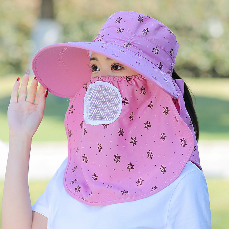 Hat Female Summer Sun Hat Outdoor Tea Picking Hat Sun Hat Big Brim Cycling Cover Face Uv Protection Sun Hat