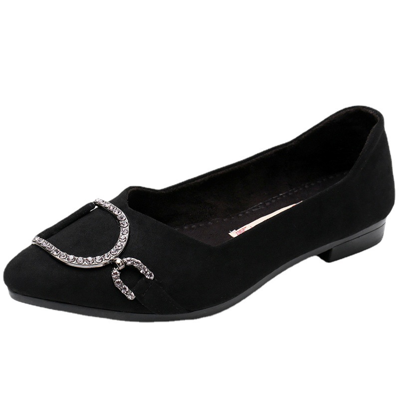 老北京布鞋女鞋单鞋浅口尖头低跟平跟黑色工作鞋平底鞋女瓢鞋