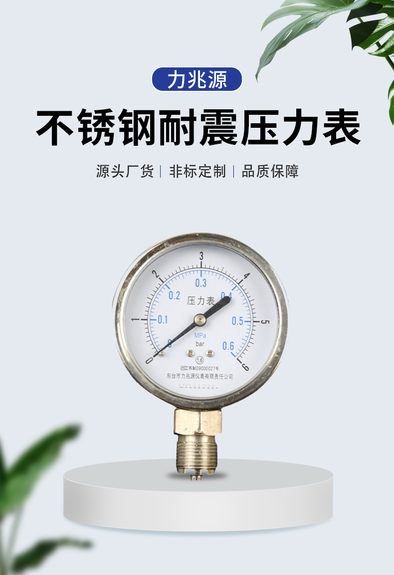不锈钢压力表yn75b 高温氨用耐震真空表水压表径向液压油压