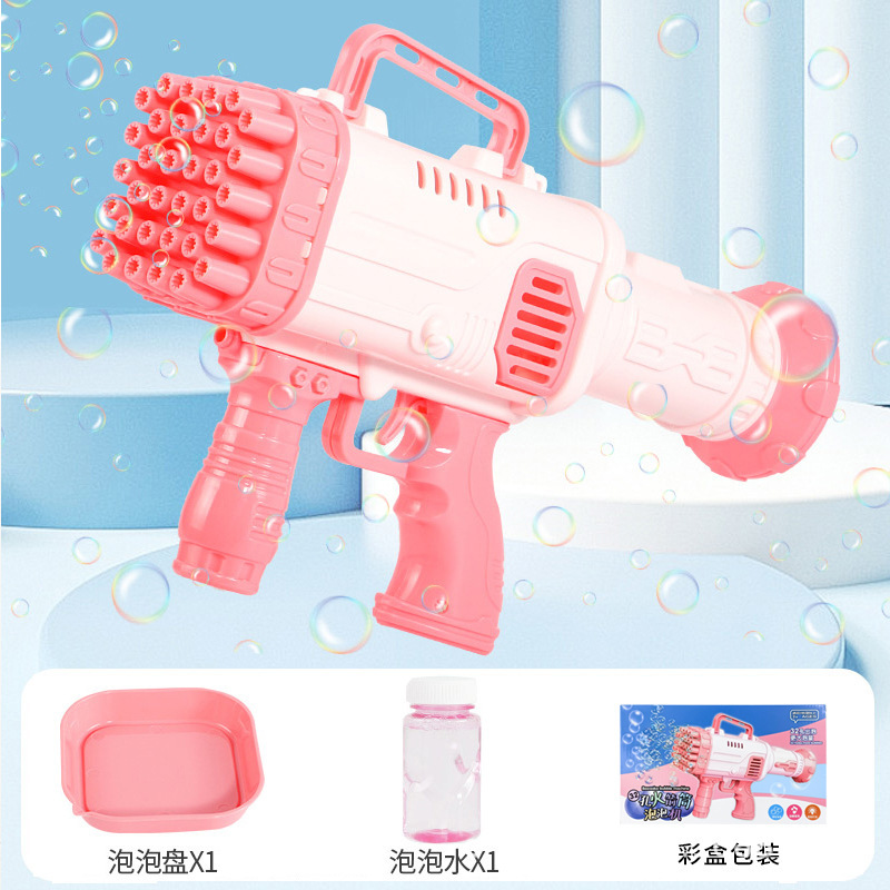 Internet Hot 32 Holes Bazooka Bubble Gun Automatic Bubble Blowing Toy Stall Camera Bubble Machine Wholesale