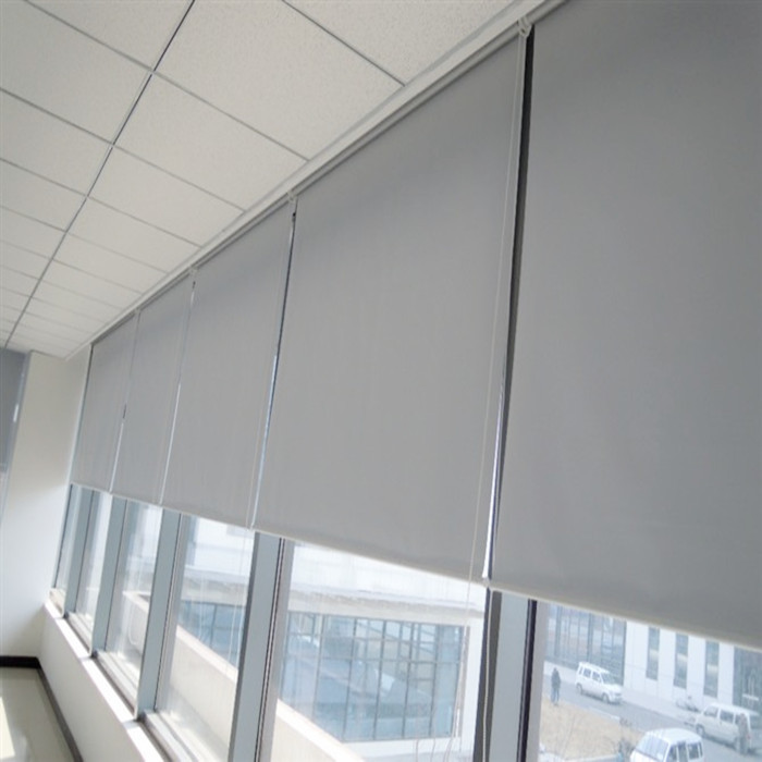 成都办公室全遮光隔热卷帘窗帘logo印图电动卷拉式升降帘