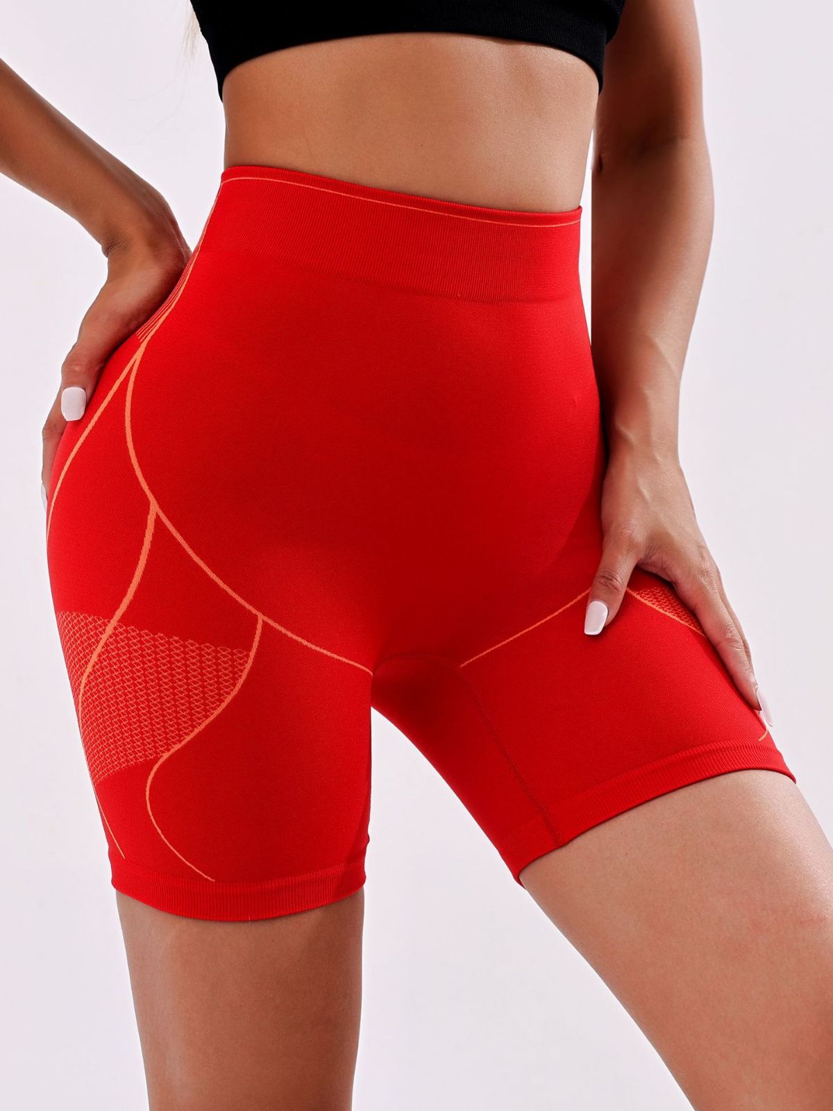 European and American New Running Sports Quick-Drying Peach Hip Fitness Shorts Female Chinese Red Abdominal-Shaping High Waist Hip Raise Yoga Pants