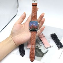 适用于Apple watch手表华为菱格纹美拉德复古时尚春款手表带