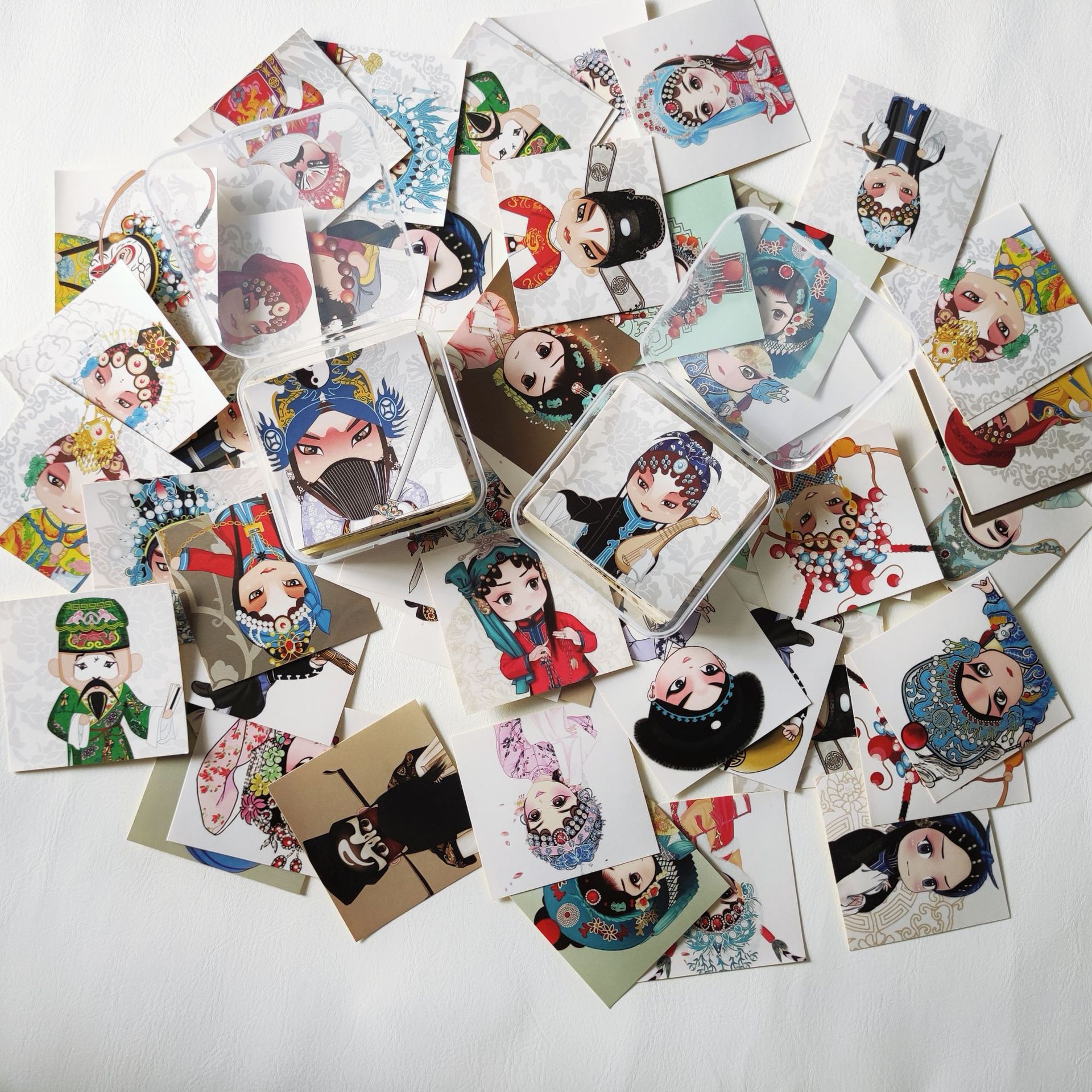 国风古风60张不重复潮语表情包贴纸 创意可爱跨境手机壳防水贴画