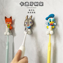韩国吸盘式牙刷架卡通情侣壁挂牙刷架创意卫浴牙刷座牙刷挂架定制