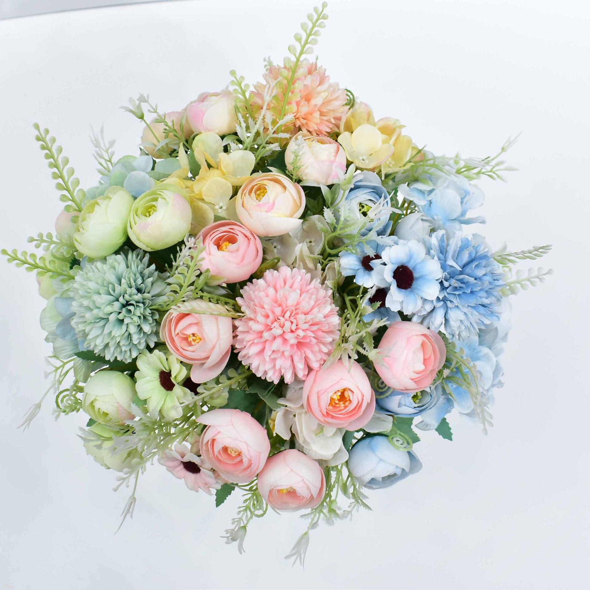 韩式新娘手捧花婚礼结婚缎带手捧花束丁香玫瑰仿真红玫