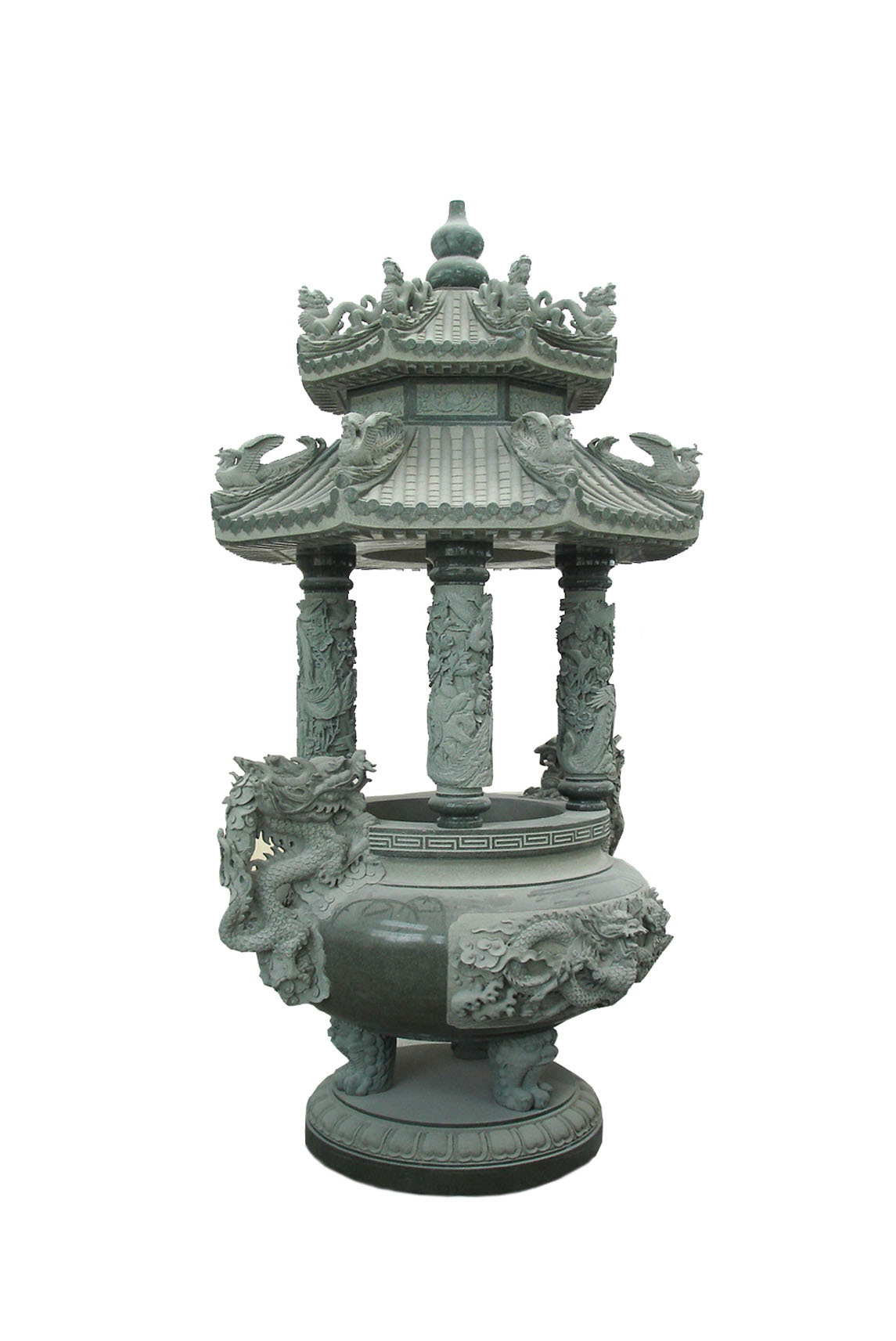 青石寺庙香炉雕刻香炉寺庙香火炉三足鼎可定制