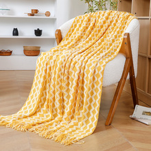 沙发毯子高级感流苏午睡跨境旅行编织床上的盖毯休闲户外针织毛毯