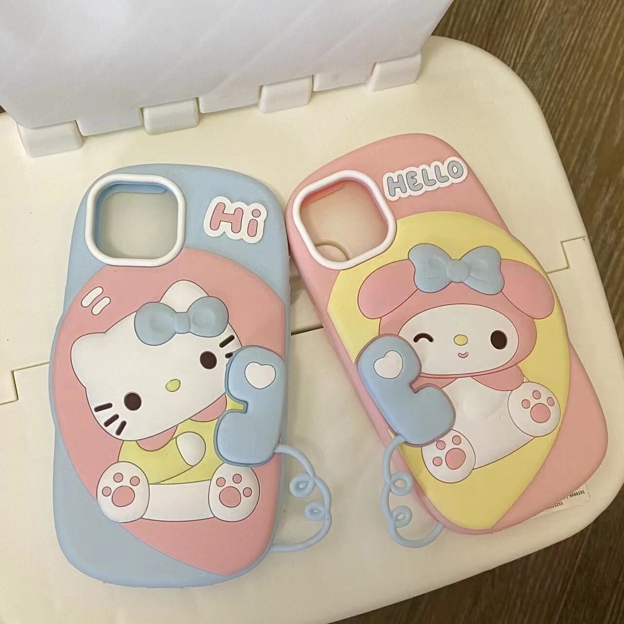 可爱打电话kt猫美乐蒂iphone14苹果11适用12/13pro max手机壳防摔