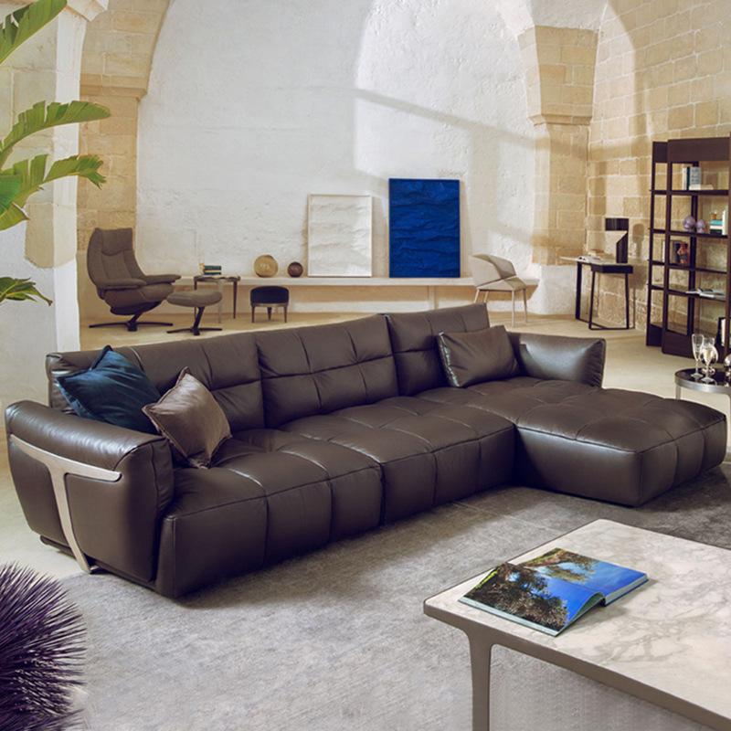 现代简约捕鲸人全真皮沙发转角组合头层牛皮natuzzi款真皮沙发