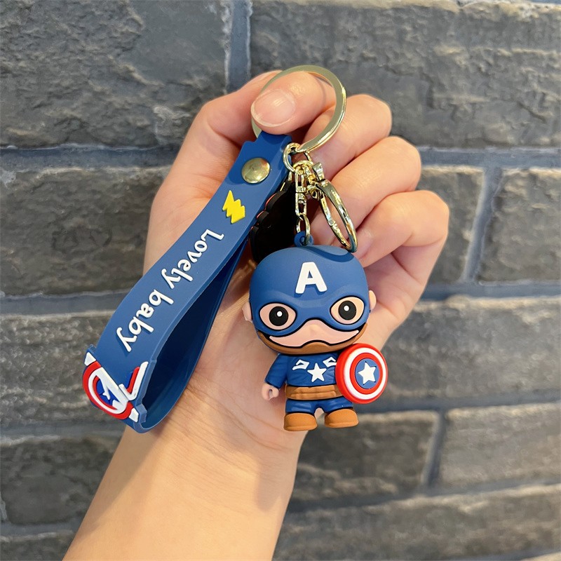 Creative Avengers Keychain Trendy Cool Marvel Iron Man Spider-Man Captain America Key Chain Wholesale