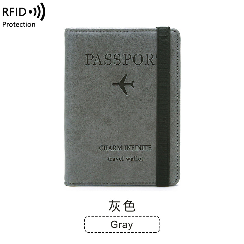 Cross-Border Hot Selling New Passport Holder Travel Abroad RFID Passport Jacket Men and Women Ultra-Thin Multi-Functional Document Bag