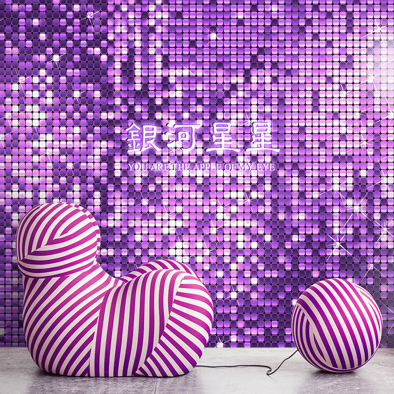 3d炫彩格子亮片瓷砖壁纸网红直播拍照背景自拍馆墙纸服装店背景墙