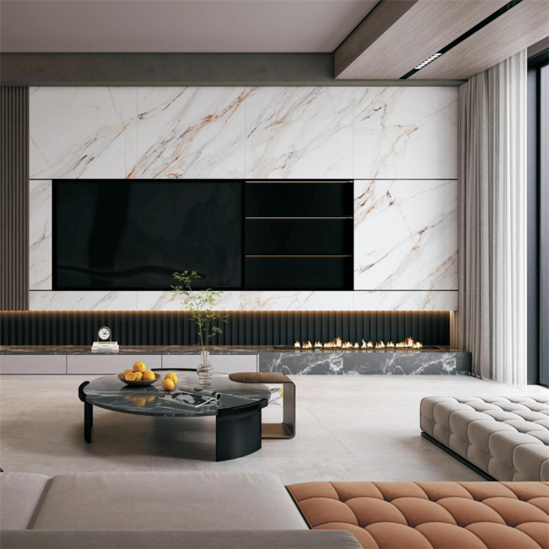 意大利鱼肚白鱼肚金人造石岩板背景墙家具台面板桌面板细纹鱼肚金