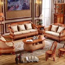 藤沙发组合客厅藤椅沙发五件套实木藤艺沙发三人藤编沙发藤木家具