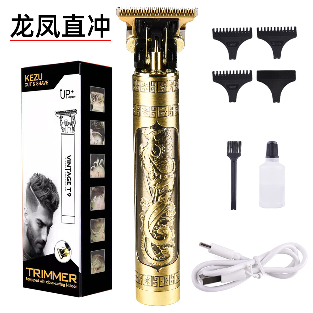 electric hair clipper T9 Hair Clipper Electric Clippers Wholesale Cross-Border New Arrival Electric Clipper Men's Vintage Carving Modeling Oil Head Scissors Family