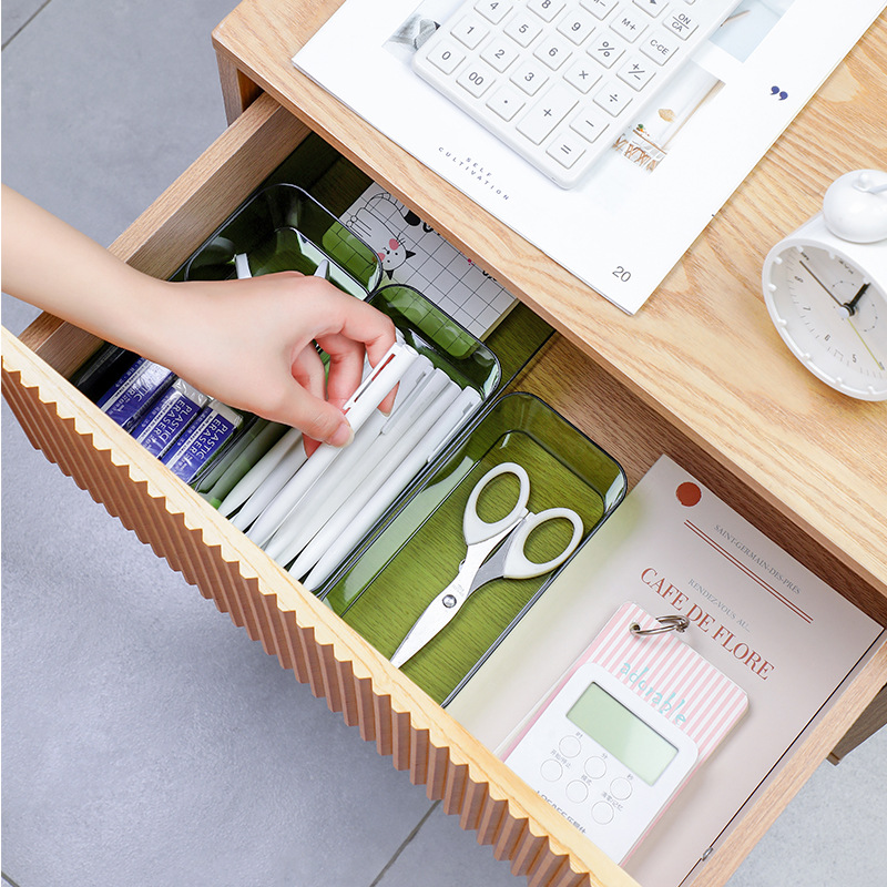 Drawer Compartment Storage Box Desk Cabinet Built-in Stationery Pen Rectangular Plastic Desk Organizing Small Storage Box