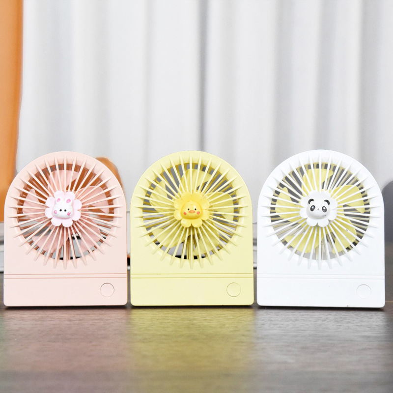 Folding USB Small Fan with Light the Third Gear Charging Student Portable Desktop Mini Fan Ys2202c