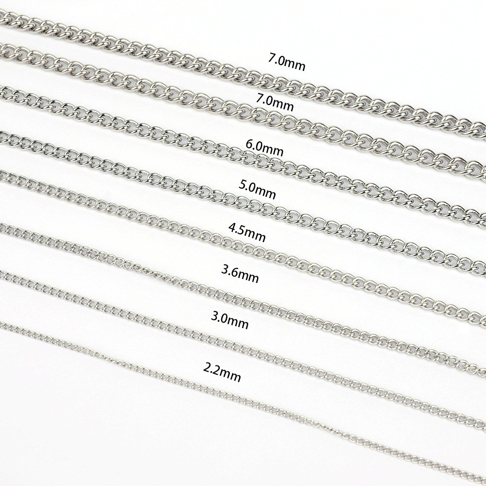 Metal Necklace Men's Simple Titanium Steel Chain Stainless Steel Side Chain Thin Twisted Chain Jewelry with Chain Diy Wholesale