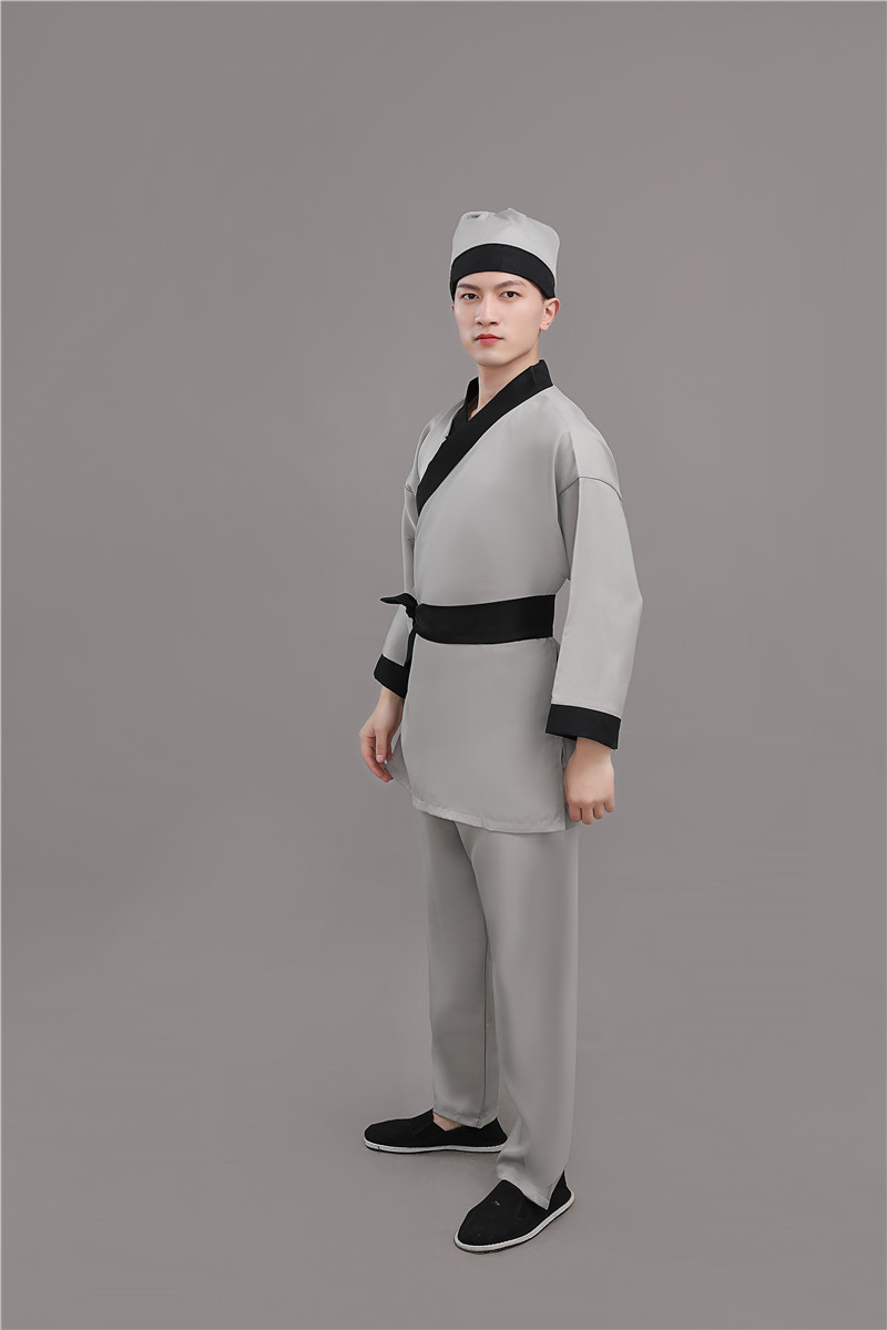 新款店小二平民古装演出成人汉服男农夫家丁仆人书童茶艺馆工作服