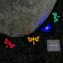 跨境新款太阳能灯串 户外节日串灯庭院花园装饰4L蜻蜓草坪led灯串