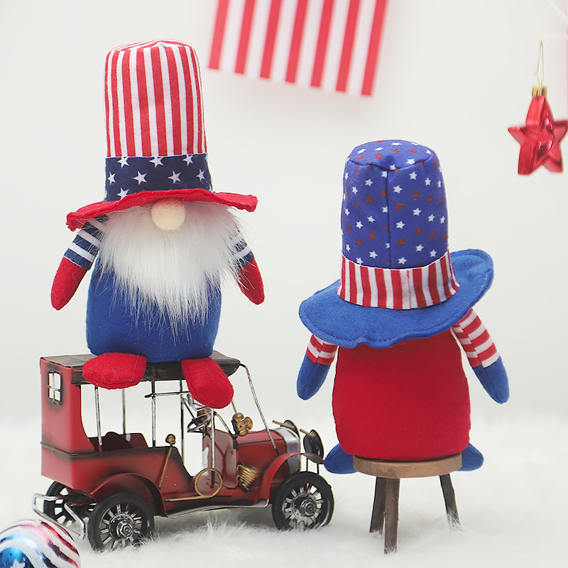 Cross-Border New American National Day Independence Day Top Hat Doll Dwarf Doll Elf Doll Domestic Ornaments