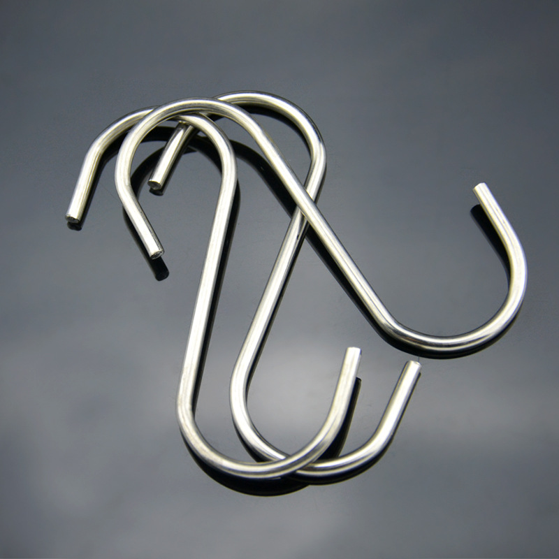 不锈钢s型挂钩大号挂钩s钩子 厨房浴室多用s形勾金属s钩腊肉挂钩