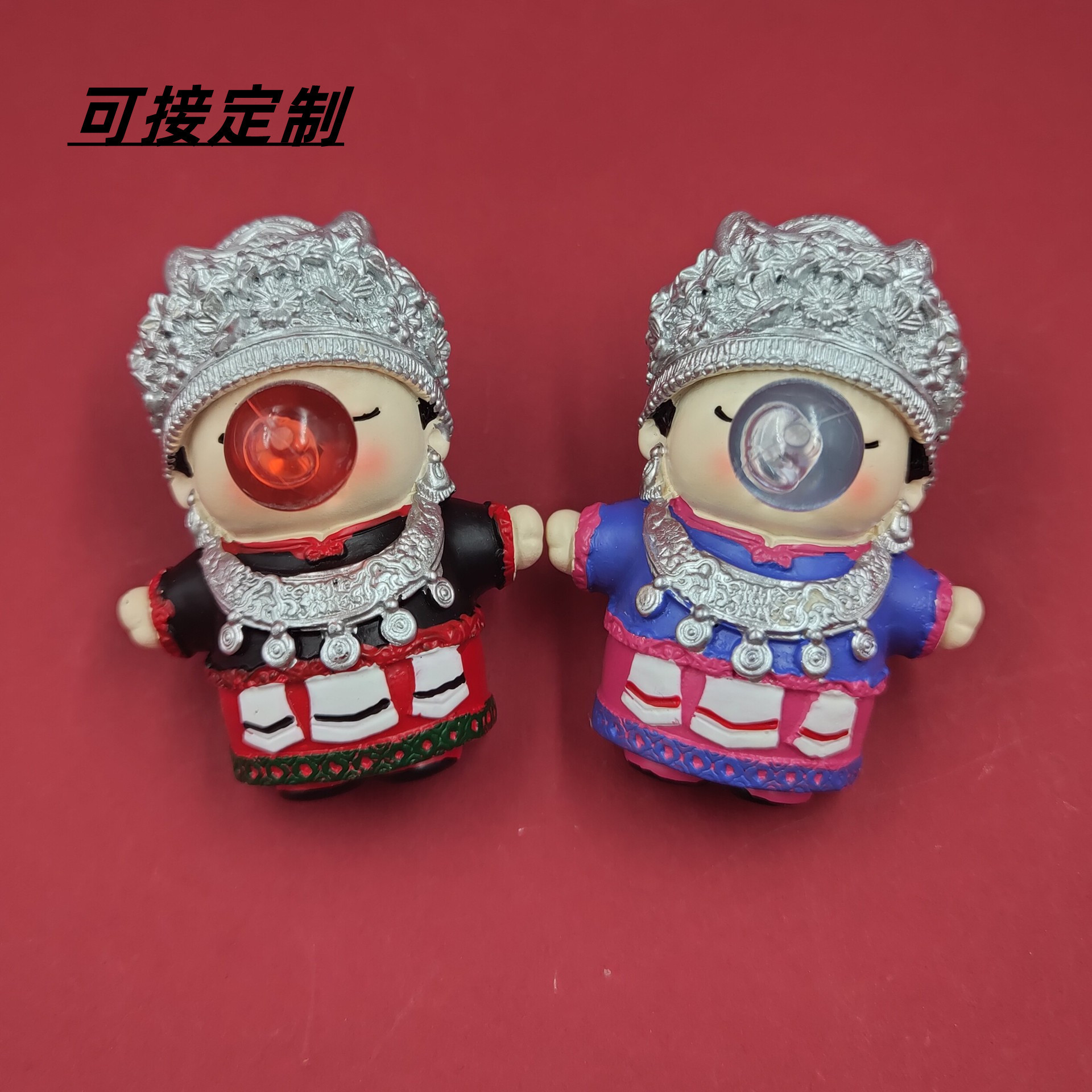 云南旅游纪念卡通泡泡娃娃树脂磁性冰箱贴摆件厂家直销