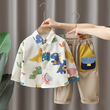 秋季新款男宝宝衣服婴幼儿童服装两件套0英衬衫长袖潮1-3岁6个月