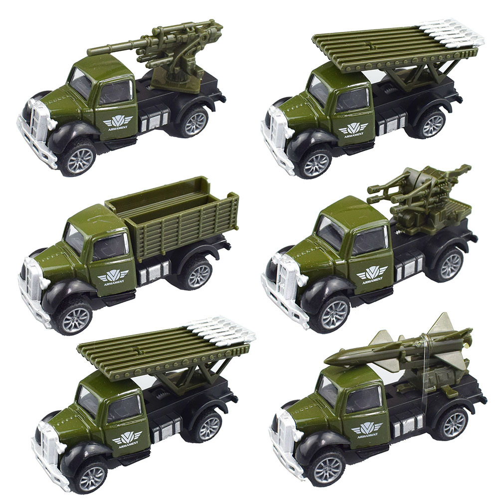 五款军事系列回力合金车模型火箭炮防控导弹车军用卡车模型玩具